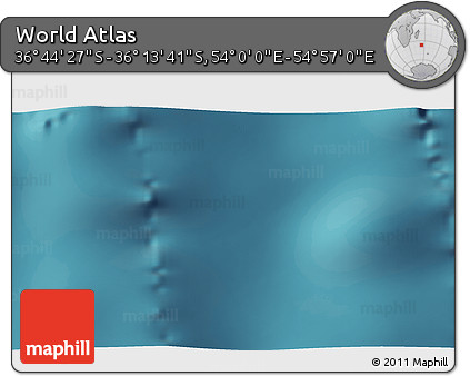 Satellite 3D Map of the Area around 36° 29' 4" S, 54° 28' 30" E