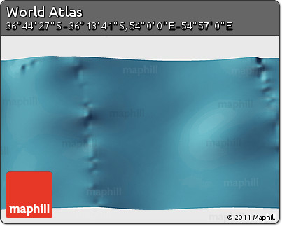 Satellite 3D Map of the Area around 36° 29' 4" S, 54° 28' 30" E