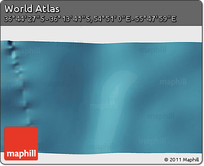Satellite 3D Map of the Area around 36° 29' 4" S, 55° 19' 30" E