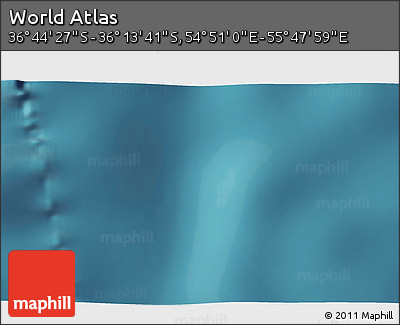 Satellite 3D Map of the Area around 36° 29' 4" S, 55° 19' 30" E