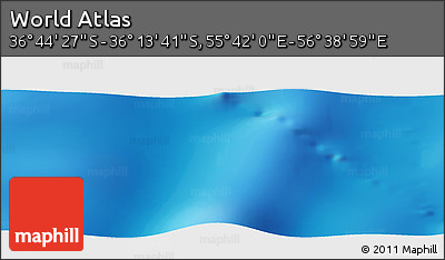 Physical Panoramic Map of the Area around 36° 29' 4" S, 56° 10' 29" E