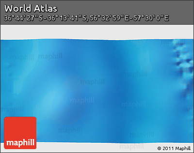 Physical 3D Map of the Area around 36° 29' 4" S, 57° 1' 29" E
