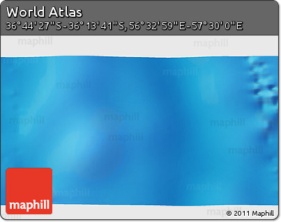 Physical 3D Map of the Area around 36° 29' 4" S, 57° 1' 29" E
