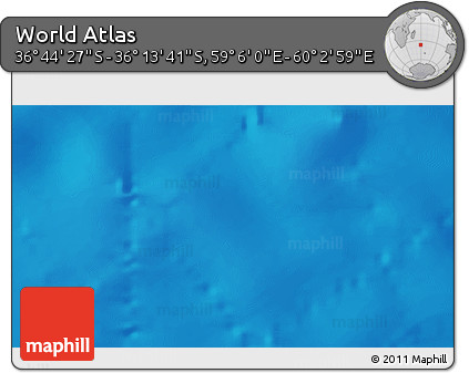 Physical 3D Map of the Area around 36° 29' 4" S, 59° 34' 30" E