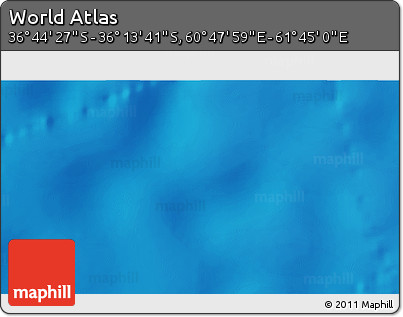 Physical 3D Map of the Area around 36° 29' 4" S, 61° 16' 29" E