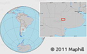Gray Location Map of the area around 36° 29' 4" S, 62° 49' 30" W