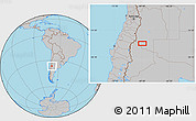 Gray Location Map of the area around 36° 29' 4" S, 69° 37' 30" W
