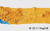Political Panoramic Map of the area around 36° 29' 4" S, 69° 37' 30" W