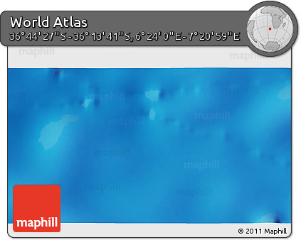 Physical 3D Map of the Area around 36° 29' 4" S, 6° 52' 30" E