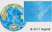 Physical Location Map of the area around 36° 29' 4" S, 76° 34' 29" E