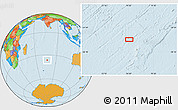 Political Location Map of the area around 36° 29' 4" S, 76° 34' 29" E