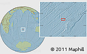 Savanna Style Location Map of the area around 36° 29' 4" S, 76° 34' 29" E, hill shading