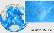 Shaded Relief Location Map of the area around 36° 29' 4" S, 76° 34' 29" E