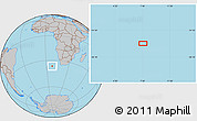 Gray Location Map of the area around 36° 29' 4" S, 7° 43' 29" E
