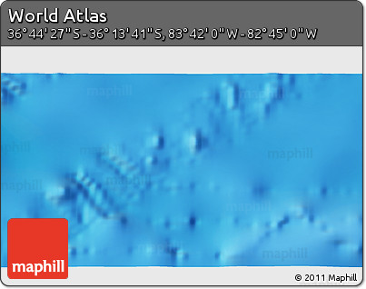 Physical 3D Map of the Area around 36° 29' 4" S, 83° 13' 29" W