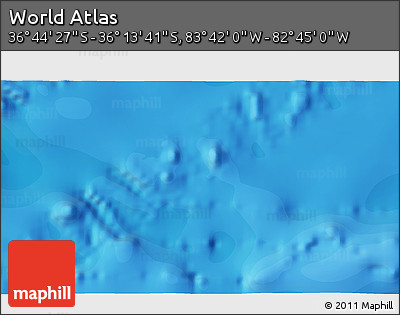 Political 3D Map of the Area around 36° 29' 4" S, 83° 13' 29" W