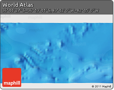 Political 3D Map of the Area around 36° 29' 4" S, 83° 13' 29" W