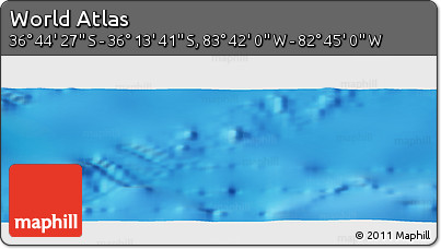 Physical Panoramic Map of the Area around 36° 29' 4" S, 83° 13' 29" W