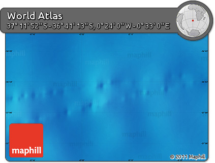 Physical Map of the Area around 36° 56' 32" S, 0° 4' 30" E