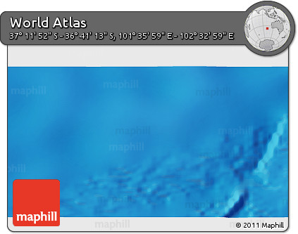 Physical 3D Map of the Area around 36° 56' 32" S, 102° 4' 29" E