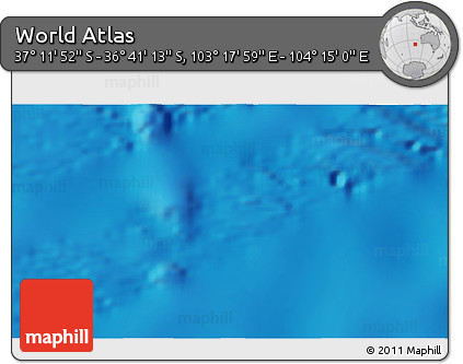 Physical 3D Map of the Area around 36° 56' 32" S, 103° 46' 30" E