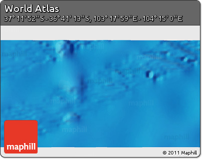 Physical 3D Map of the Area around 36° 56' 32" S, 103° 46' 30" E