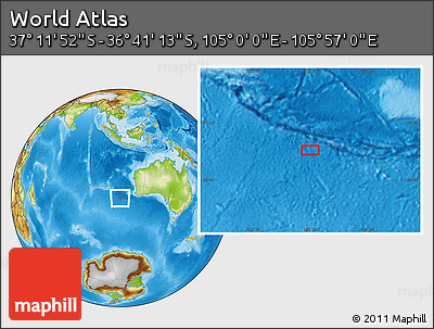 Physical Location Map of the Area around 36° 56' 32" S, 105° 28' 29" E
