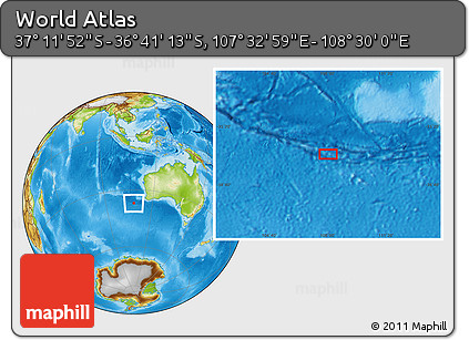 Physical Location Map of the Area around 36° 56' 32" S, 108° 1' 30" E