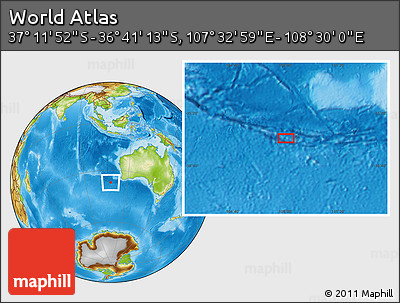 Physical Location Map of the Area around 36° 56' 32" S, 108° 1' 30" E