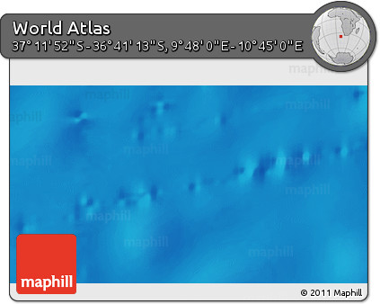 Shaded Relief 3D Map of the Area around 36° 56' 32" S, 10° 16' 30" E