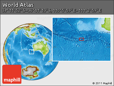 Physical Location Map of the Area around 36° 56' 32" S, 110° 34' 29" E