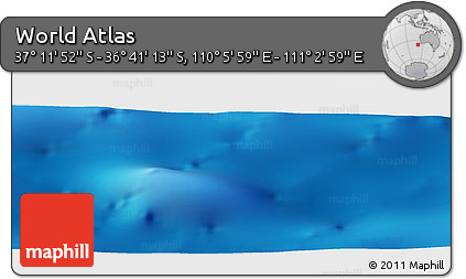 Physical Panoramic Map of the Area around 36° 56' 32" S, 110° 34' 29" E