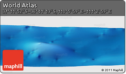 Physical Panoramic Map of the Area around 36° 56' 32" S, 110° 34' 29" E