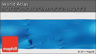 Physical Panoramic Map of the Area around 36° 56' 32" S, 113° 58' 29" E