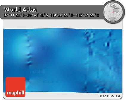 Physical 3D Map of the Area around 36° 56' 32" S, 114° 49' 29" E