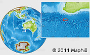Physical Location Map of the area around 36° 56' 32" S, 115° 40' 30" E