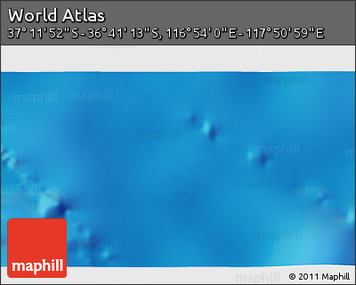 Physical 3D Map of the Area around 36° 56' 32" S, 117° 22' 30" E