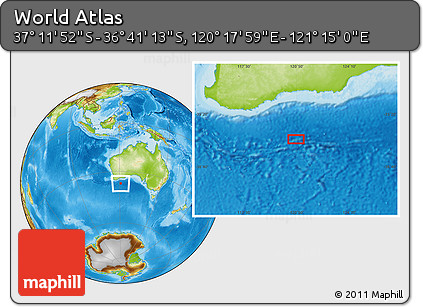 Physical Location Map of the Area around 36° 56' 32" S, 120° 46' 30" E