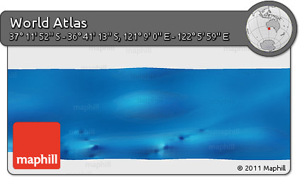Physical Panoramic Map of the Area around 36° 56' 32" S, 121° 37' 30" E