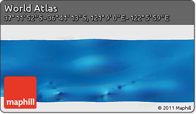 Physical Panoramic Map of the Area around 36° 56' 32" S, 121° 37' 30" E