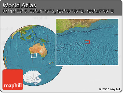 Satellite Location Map of the Area around 36° 56' 32" S, 123° 19' 29" E