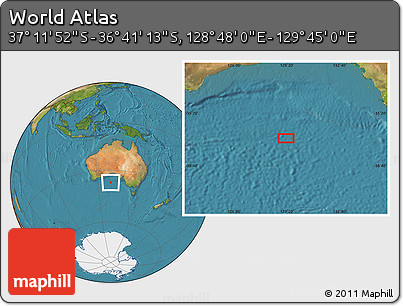 Satellite Location Map of the Area around 36° 56' 32" S, 129° 16' 30" E