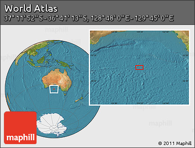 Satellite Location Map of the Area around 36° 56' 32" S, 129° 16' 30" E
