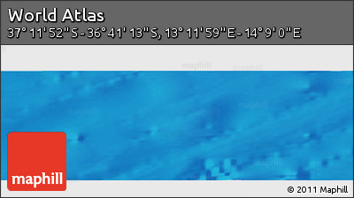 Physical Panoramic Map of the Area around 36° 56' 32" S, 13° 40' 30" E