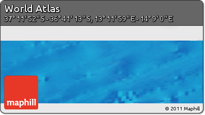 Physical Panoramic Map of the Area around 36° 56' 32" S, 13° 40' 30" E