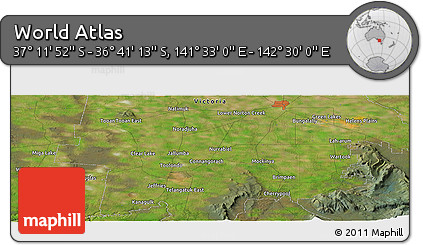 Satellite Panoramic Map of the Area around 36° 56' 32" S, 142° 1' 30" E