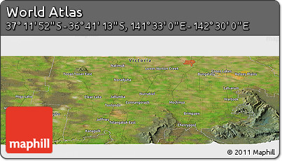 Satellite Panoramic Map of the Area around 36° 56' 32" S, 142° 1' 30" E