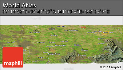 Satellite Panoramic Map of the Area around 36° 56' 32" S, 142° 1' 30" E