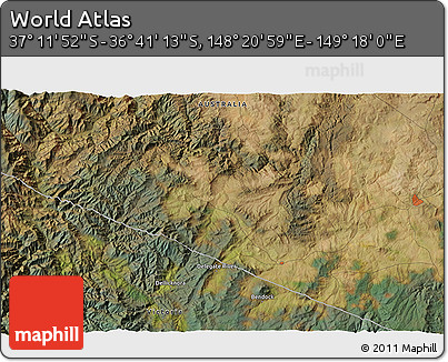 Satellite 3D Map of the Area around 36° 56' 32" S, 148° 49' 29" E
