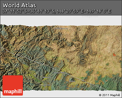 Satellite 3D Map of the Area around 36° 56' 32" S, 148° 49' 29" E